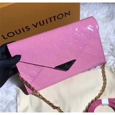 Louis Vuitton Monogram Vernis Leather Envelope Clutch on Chain M90990 Pink