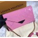 Louis Vuitton Monogram Vernis Leather Envelope Clutch on Chain M90990 Pink