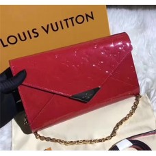 Louis Vuitton Monogram Vernis Leather Envelope Clutch on Chain M90990 Red