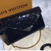 Louis Vuitton Monogram Vernis Leather Envelope Clutch on Chain M90990 Black