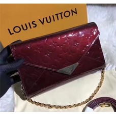 Louis Vuitton Monogram Vernis Leather Envelope Clutch on Chain M90990 Burgundy