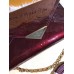 Louis Vuitton Monogram Vernis Leather Envelope Clutch on Chain M90990 Burgundy