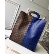 Louis Vuitton Split Monogram Canvas Tote Blue