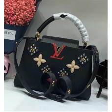 Louis Vuitton Capucines PM Flower Smile Top Handle Bag M51384 Black 2018
