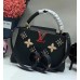 Louis Vuitton Capucines PM Flower Smile Top Handle Bag M51384 Black 2018
