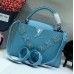 Louis Vuitton Capucines PM Flower Smile Top Handle Bag M51384 Blue 2018