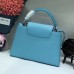 Louis Vuitton Capucines PM Flower Smile Top Handle Bag M51384 Blue 2018