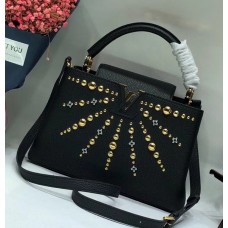 Louis Vuitton Capucines PM Sun sculpture Top Handle Bag M48864 Black 2018