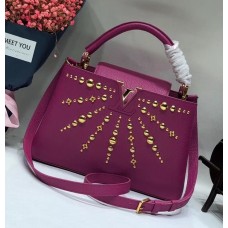 Louis Vuitton Capucines PM Sun sculpture Top Handle Bag M48864 Purple 2018