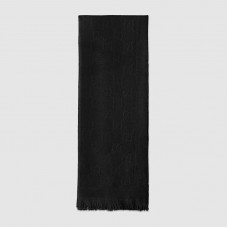 Gucci Black GG Jacquard Knitted Scarf