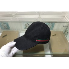Gucci 200035 Original GG canvas baseball hat with Green/Red Web In Black Original GG