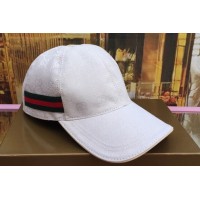 Gucci 200035 Original GG canvas baseball hat with Green/Red Web In White/Silver Original GG