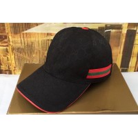 Gucci 200035 Original GG canvas baseball hat with Red/Green Web In Black Original GG