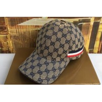 Gucci 200035 Original GG canvas baseball hat with Web In Beige/Black Original GG