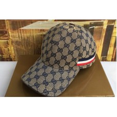Gucci 200035 Original GG canvas baseball hat with Web In Beige/Black Original GG