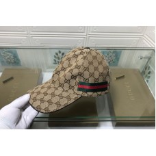 Gucci 200035 Original GG canvas baseball hat with Web In Beige/ebony Original GG