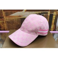 Gucci 200035 Original GG canvas baseball hat with Web In Pink Original GG