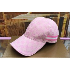 Gucci 200035 Original GG canvas baseball hat with Web In Pink Original GG