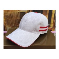 Gucci 200035 Original GG canvas baseball hat with Web In White/Silver Original GG