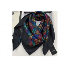 Gucci 601309 GG Psychedelic print silk scarf in Black