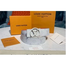 Louis Vuitton M0169U LV Circle 40mm Reversible Belt Monogram White canvas White Buckle