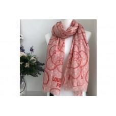 Louis Vuitton LV Pink Vivienne Scarf 100% Cashmere