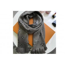 Louis Vuitton M72431 LV Logomania Shine scarf Gray Wool and silk