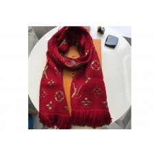 Louis Vuitton M72432 LV Logomania Shine scarf Red Wool and silk