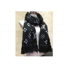 Louis Vuitton M75833 LV Logomania Shine scarf Black Wool and silk