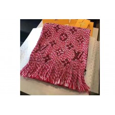 Louis Vuitton Logomani Shine 175x30cm Wool&#038;Silk Scarves And Shawls Red