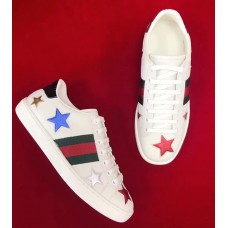 Gucci Ace Embroidered With Inlaid Multicolor Stars Sneaker 454562 2017