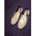 Gucci Beige Bayadere Leather Slingback Flat