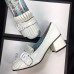 Gucci Heel 4.5cm Fringe Marmont Patent Leather Pumps 474510 White