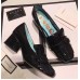 Gucci Heel 4.5cm Fringe Marmont Patent Leather Pumps 474510 Black