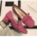 Gucci Heel 4.5cm Fringe Marmont Patent Leather Pumps 474510 Pink