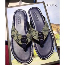 2017 NEW GUCCI CALFSKIN SLIPPER/NAVY(AD-731102)