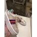 Gucci Crystals Platform Web Ace Sneakers 505995 Grid Gold 2017