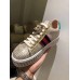 Gucci Crystals Platform Web Ace Sneakers 505995 Grid Gold 2017