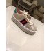 Gucci Crystals Platform Web Ace Sneakers 505995 Grid Gold 2017