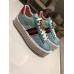 Gucci Crystals Platform Web Ace Sneakers 505995 Grid Blue 2017