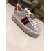 Gucci Crystals Platform Web Ace Sneakers 505995 Grid Silver 2017