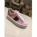 Gucci Crystals Platform Web Ace Sneakers 505995 Velvet Pink 2017