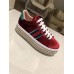 Gucci Crystals Platform Web Ace Sneakers 505995 Velvet Red 2017