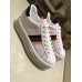 Gucci Crystals Platform Web Ace Sneakers 505995 White 2017