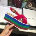 Gucci velvet crossover platform sandal ‎505333 Shocking pink 2018