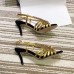 Gucci Heel 8.5cm Cut-out Bow with Crystals Sandals Velvet Black/Gold 2019