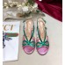 Gucci Heel 8.5cm Cut-out Bow Leather Sandals Pink/Green 2019