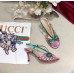 Gucci Heel 8.5cm Cut-out Bow Leather Sandals Pink/Green 2019