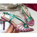 Gucci Heel 8.5cm Cut-out Bow Leather Sandals Pink/Green 2019