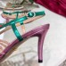 Gucci Heel 8.5cm Cut-out Bow Leather Sandals Pink/Green 2019